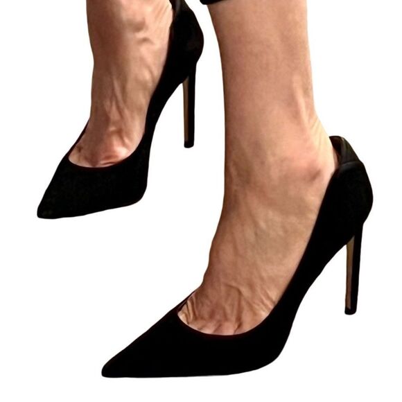 Sam Edelman Dea Cheetah Calf Hair Black Tan Fur Pointed Toe High Heel 10 - Picture 1 of 10